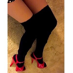 Knit Over Knee Socks Thigh High Boot Ribbed Cozy Long Pointelle Crochet Cozy OTK